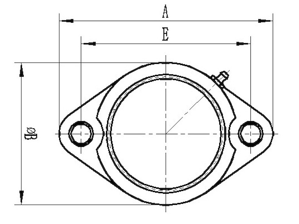 2 Huls Flangelejehus kunststof hvid